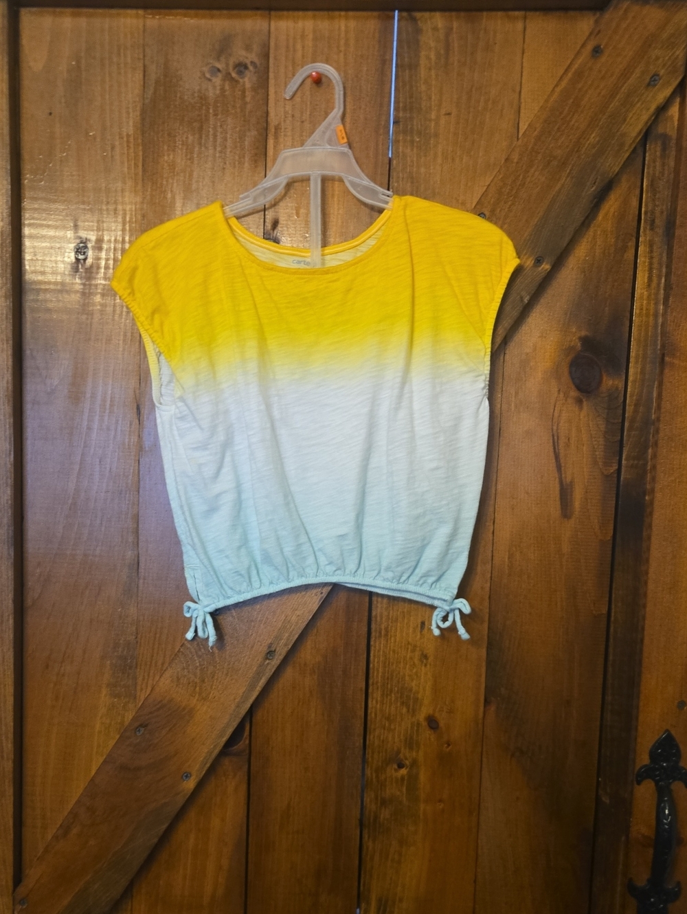Kids Ombre Drawstring  Top - Yellow to Light Blue